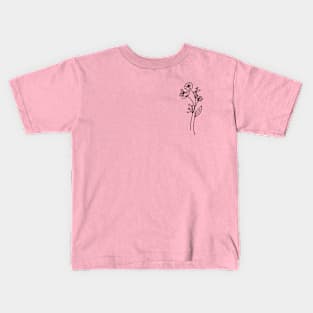 Flowers with Butterfly Minimal Apparel Kids T-Shirt